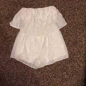 white tube top romper